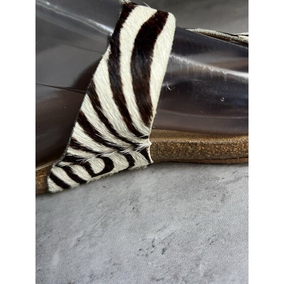 Yokono Calf Hair Animal Print Ibiza Zebra Sandals 7.5 - Picture 9 of 12